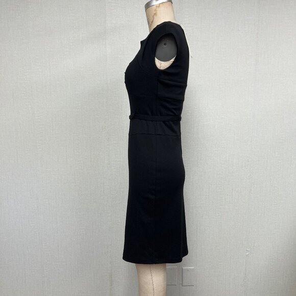 NWT Deadstock 2000s Designer Suzabelle Retro Art Deco Black Pencil Dress - Picture 3 of 6